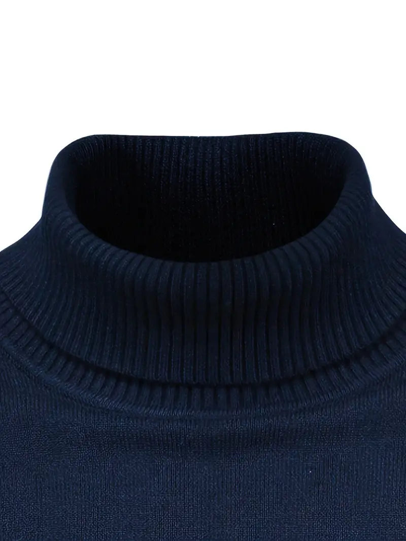 Pull à col roulé pour homme - Coupe slim - Maille douce - Manches longues Tenue décontractée chic