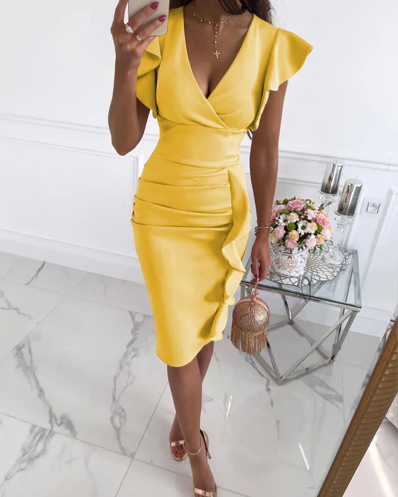 Elize - Robe moulante élégante en matière luxueuse - pour femme | Parfaite pour les occasions formelles