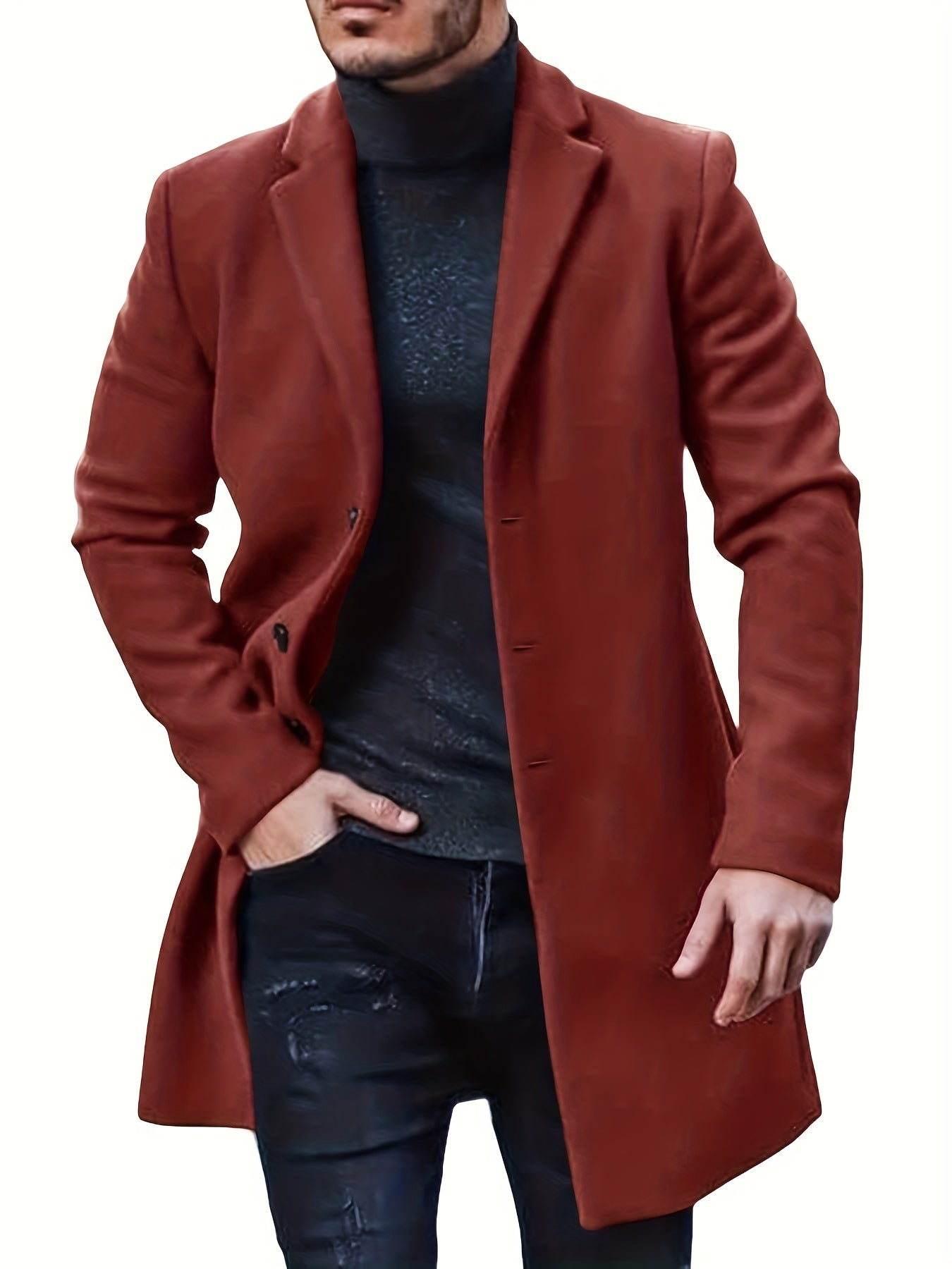 Élégante veste d'hiver à boutonnage simple pour homme | Idéale pour l'hiver