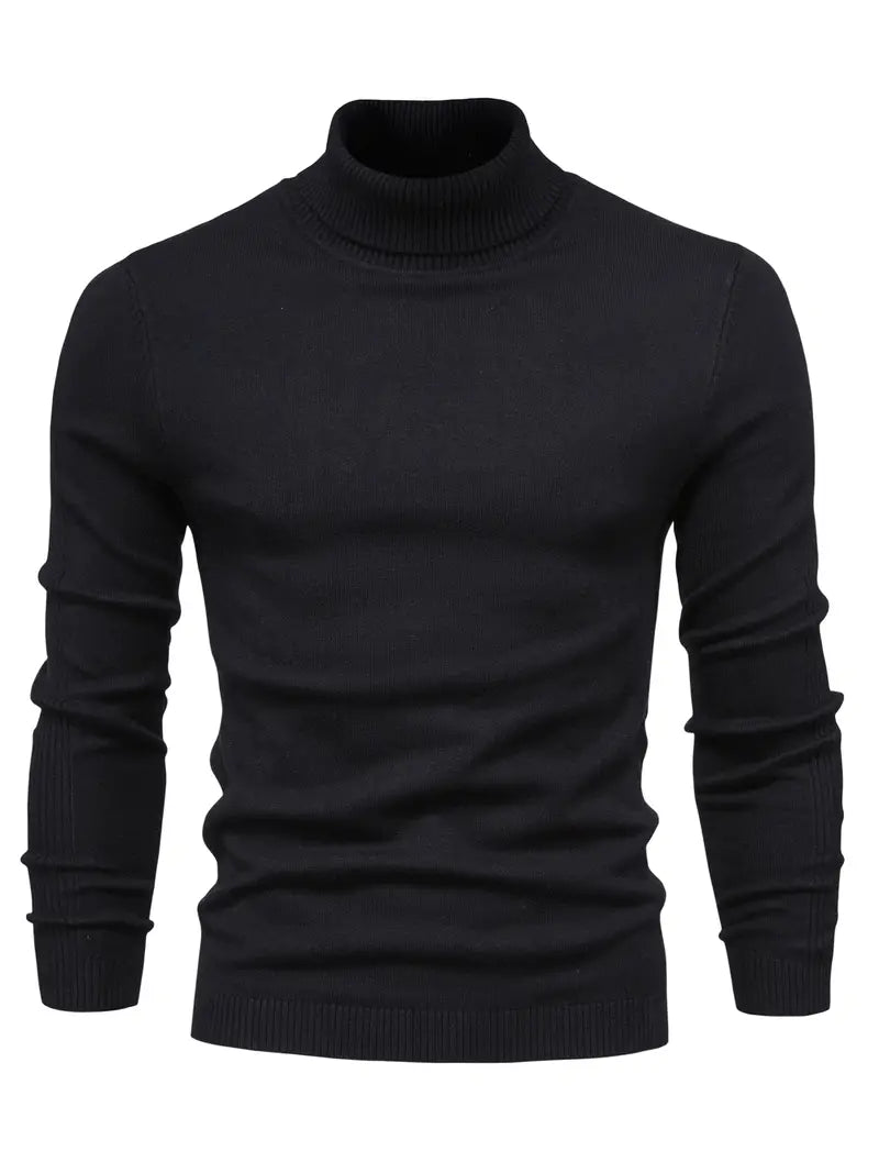 Pull à col roulé pour homme - Coupe slim - Maille douce - Manches longues Tenue décontractée chic