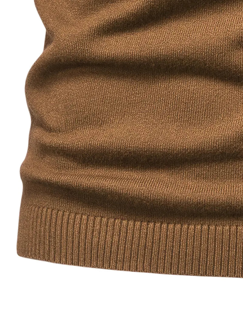 Pull à col roulé pour homme - Coupe slim - Maille douce - Manches longues Tenue décontractée chic