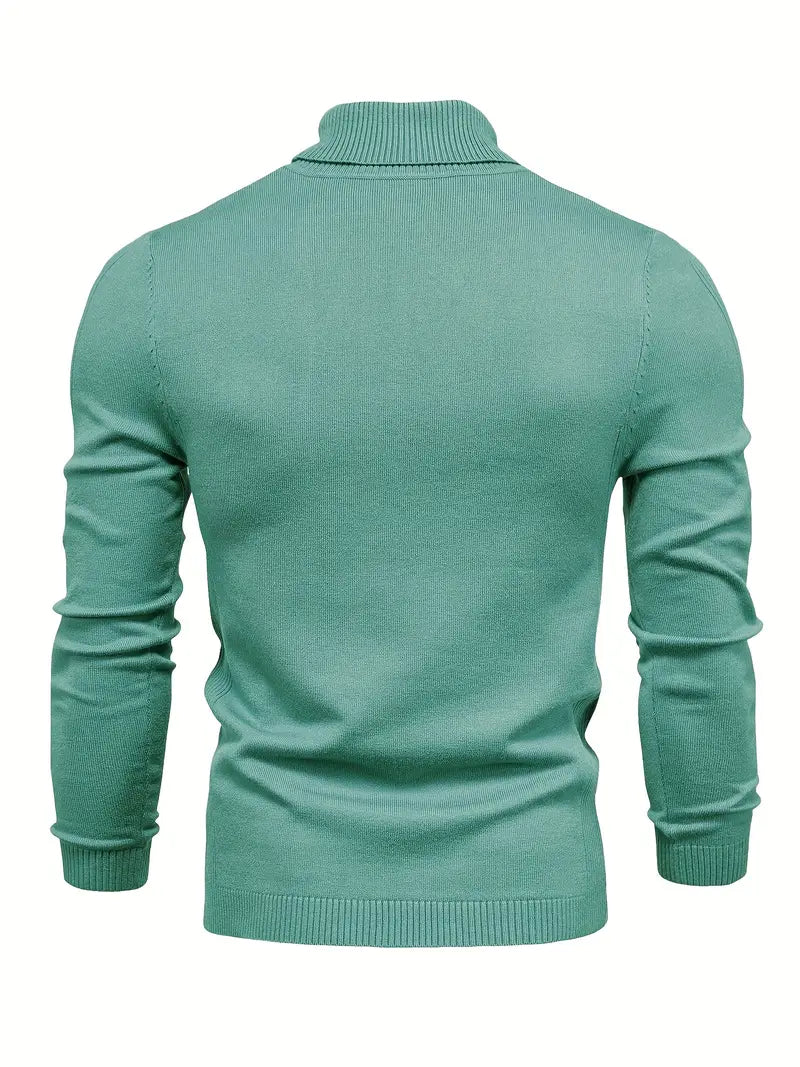 Pull à col roulé pour homme - Coupe slim - Maille douce - Manches longues Tenue décontractée chic
