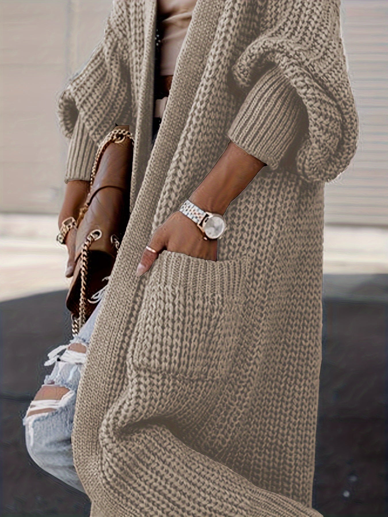 Cardigan en laine à maille décontractée pour femme | Idéal pour un usage quotidien