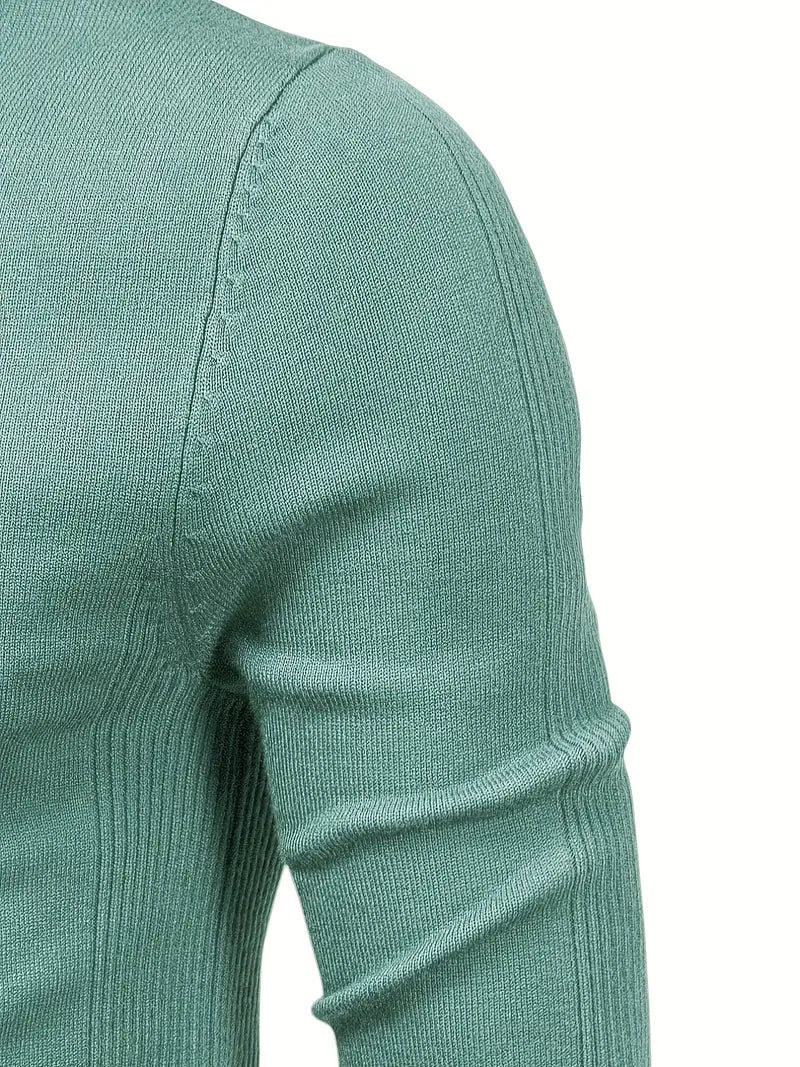 Pull à col roulé pour homme - Coupe slim - Maille douce - Manches longues Tenue décontractée chic