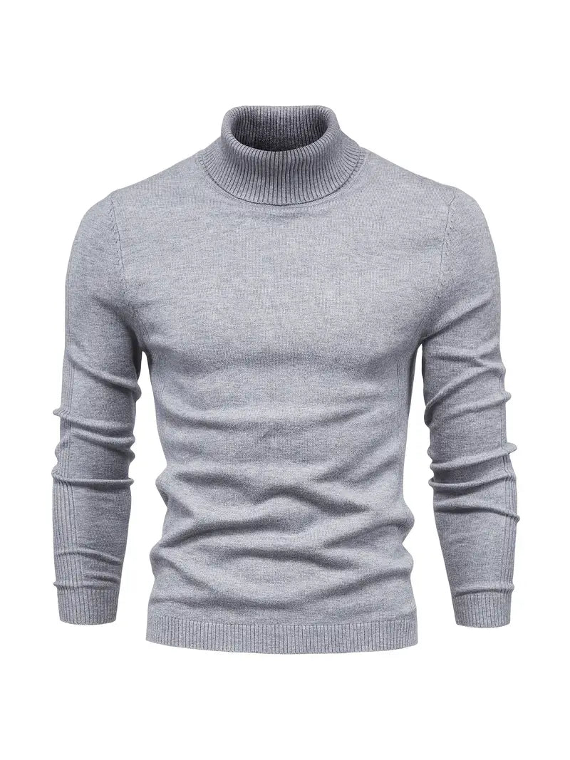 Pull à col roulé pour homme - Coupe slim - Maille douce - Manches longues Tenue décontractée chic