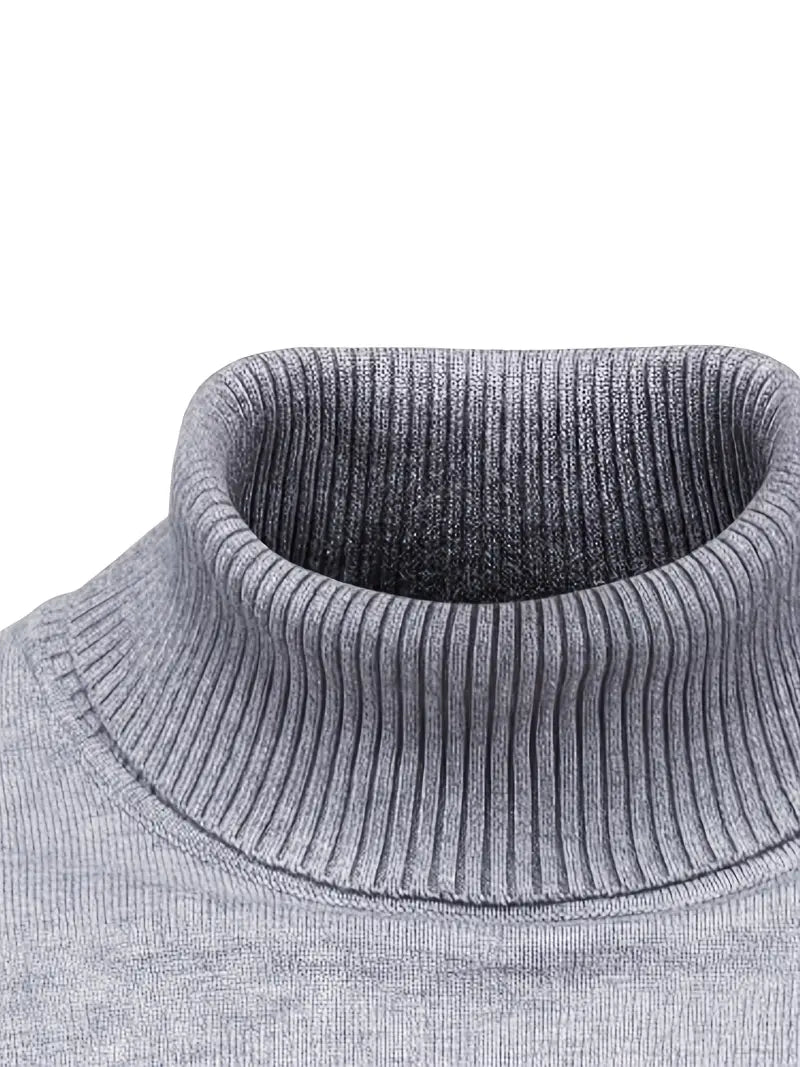 Pull à col roulé pour homme - Coupe slim - Maille douce - Manches longues Tenue décontractée chic
