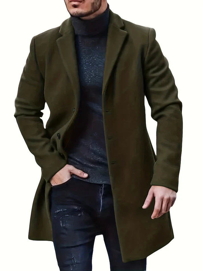 Élégante veste d'hiver à boutonnage simple pour homme | Idéale pour l'hiver