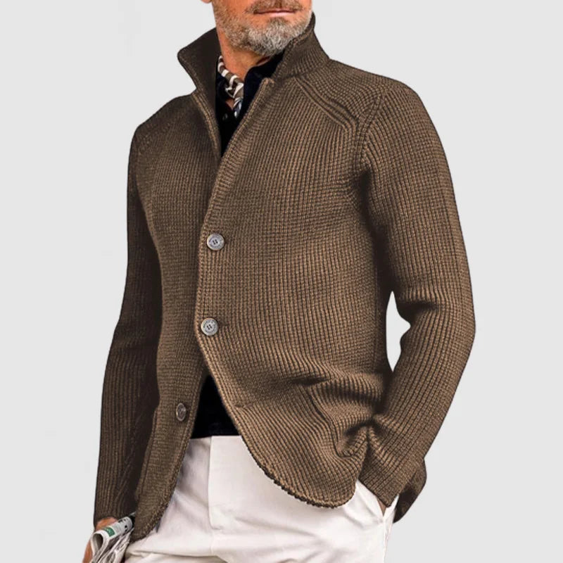 Cardigan en maille pour homme - Pull classique à boutons avec un design côtelé pour un style sophistiqué
