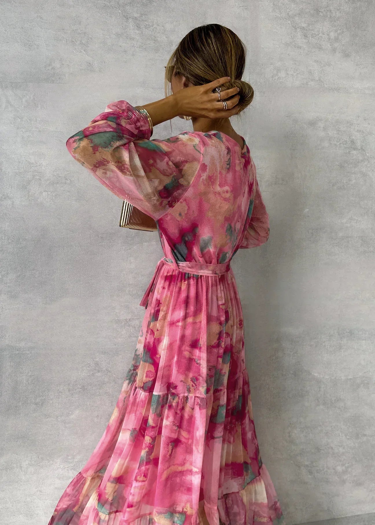 Robe d'été à manches longues pour femme - Vêtements décontractés de mode moderne