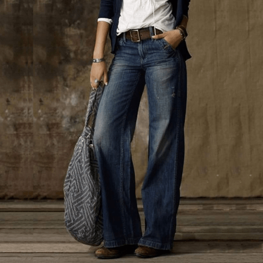Jean en denim à jambes larges Majken