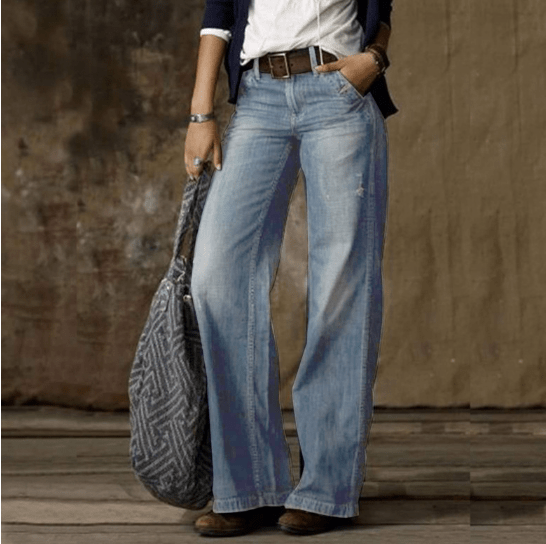 Jean en denim à jambes larges Majken