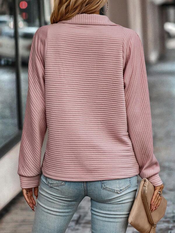 Vilja Sweat-shirt structuré avec demi-fermeture éclair