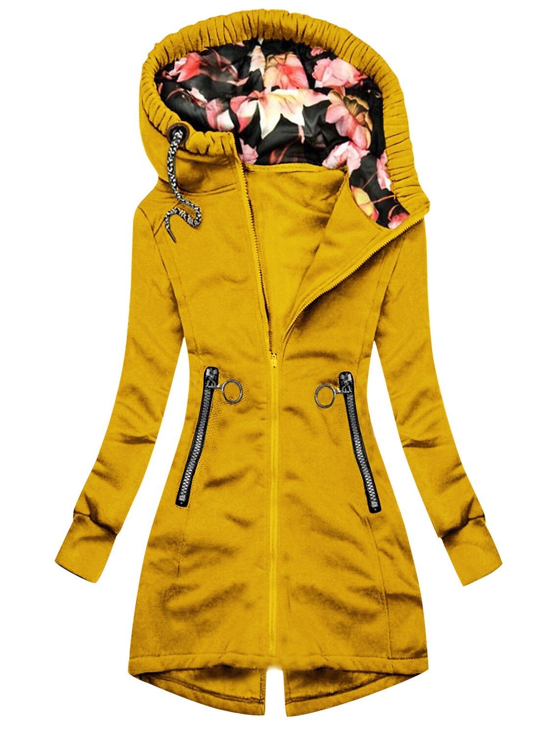 Veste de pluie imperméable avec capuche et fleurs pour femmes | Parfaite pour les activités de plein air