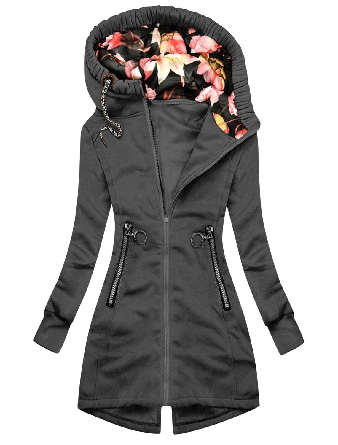 Veste de pluie imperméable avec capuche et fleurs pour femmes | Parfaite pour les activités de plein air