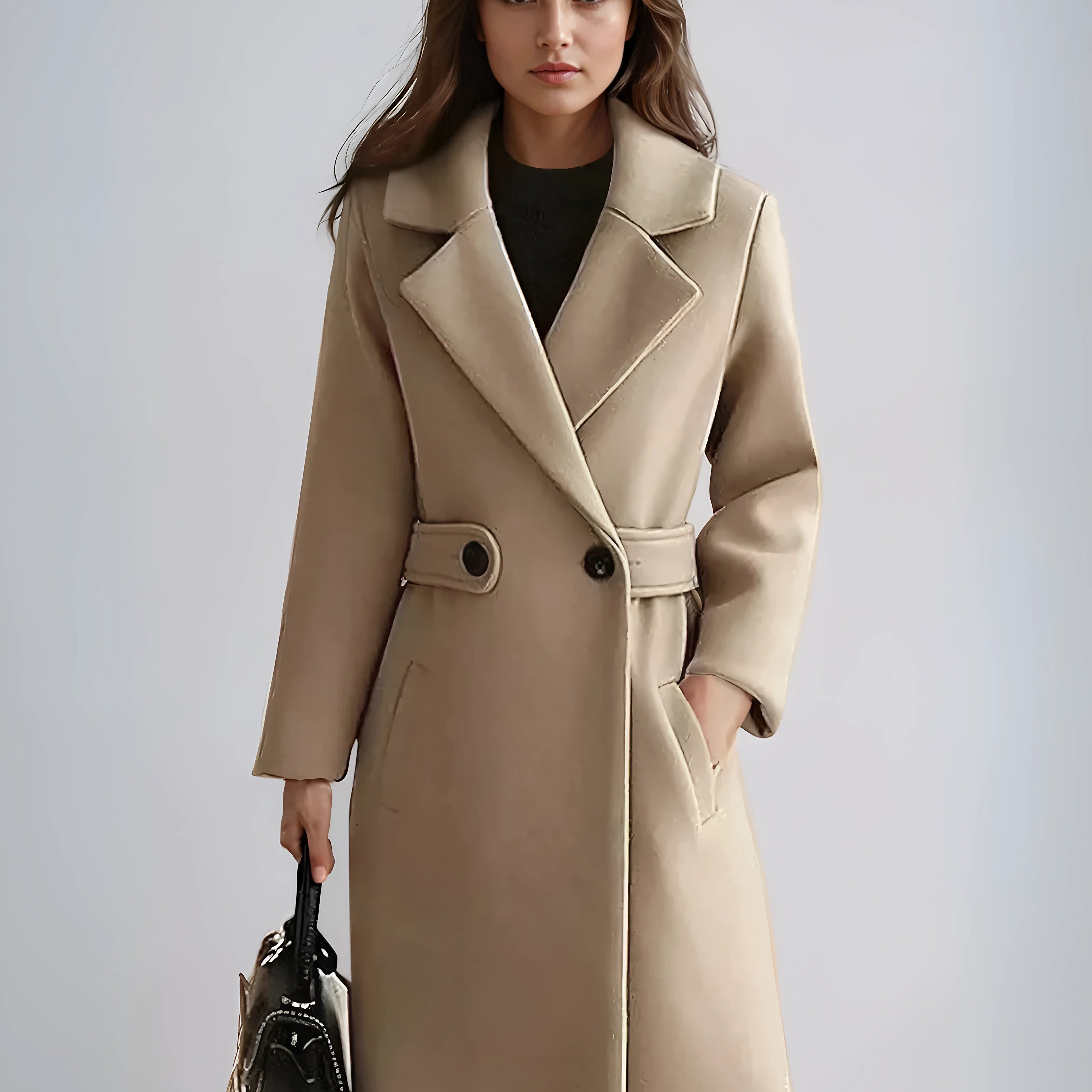 Regina - Manteau d'hiver en laine cintré pour femme