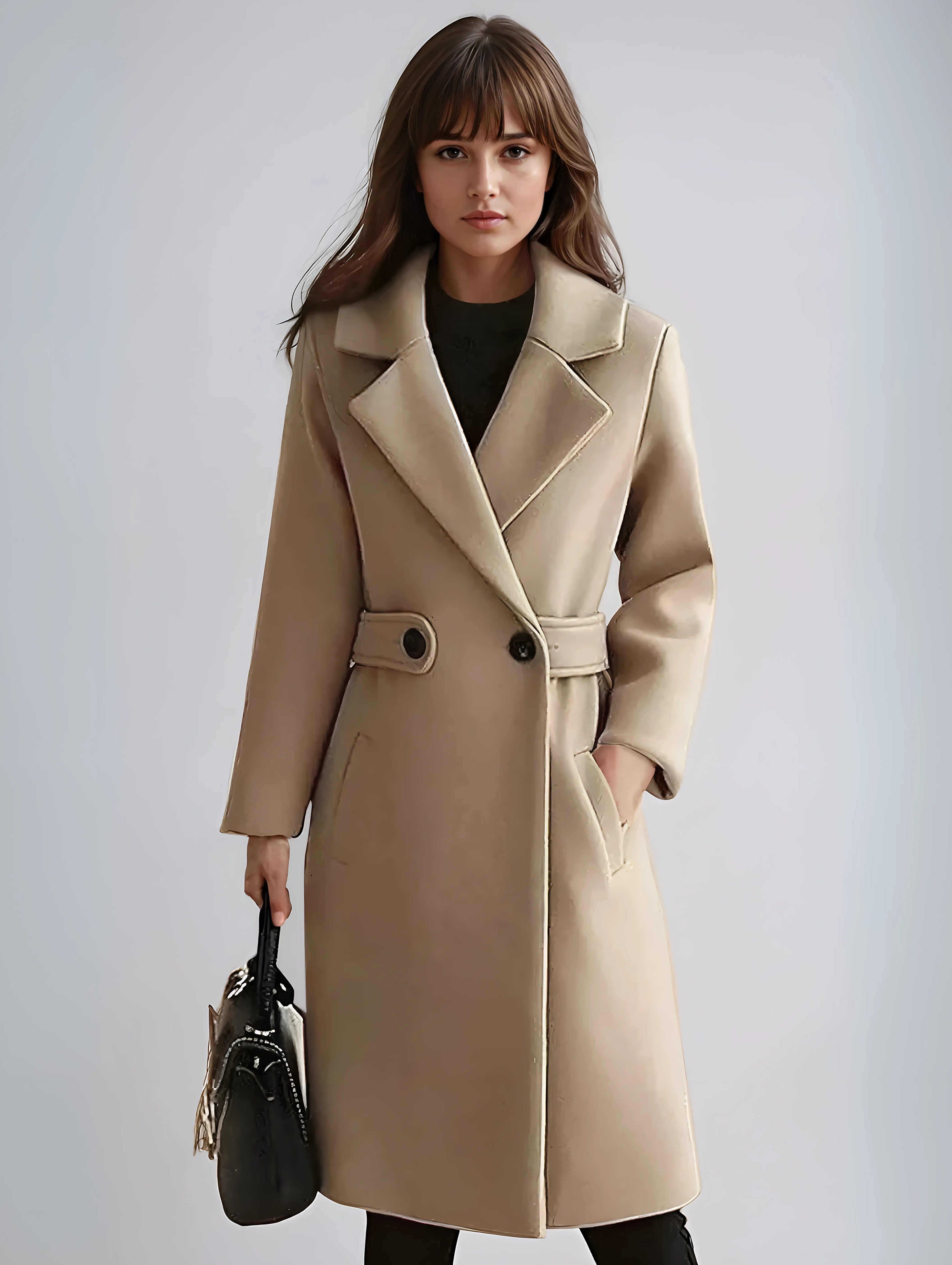 Regina - Manteau d'hiver en laine cintré pour femme